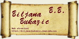 Biljana Bukazić vizit kartica